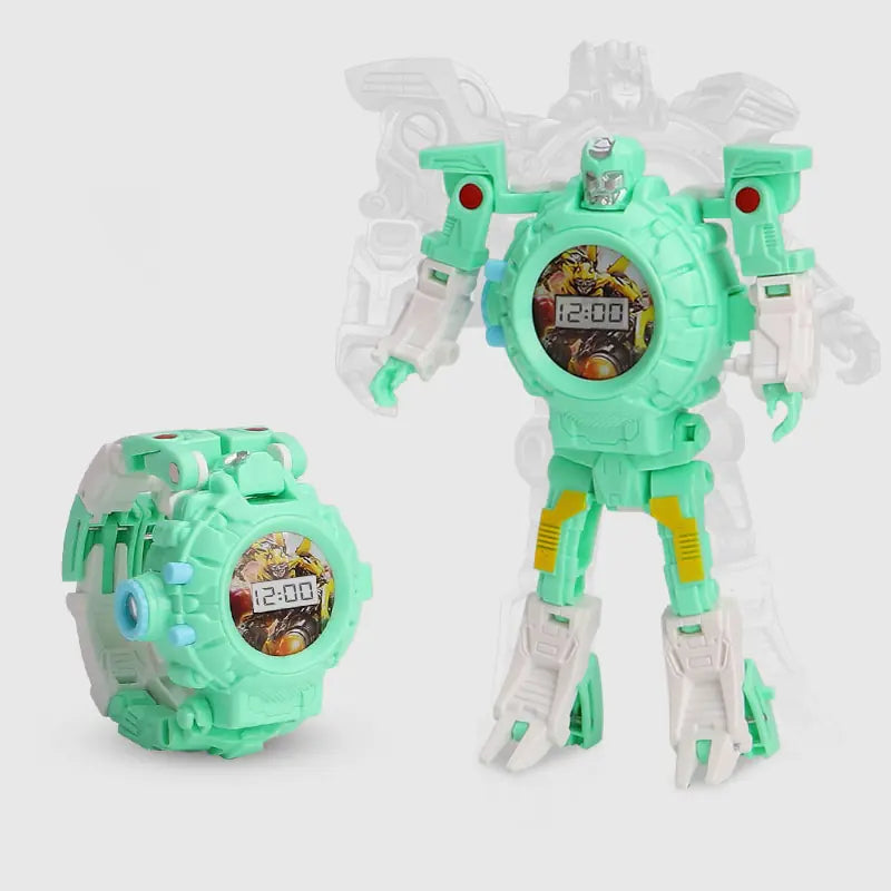 Transforming Cartoon Robot Projection Watch for Kids