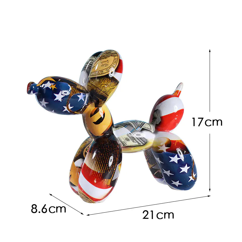 Creative European Water Transfer Colorful Balloon Dog Decor