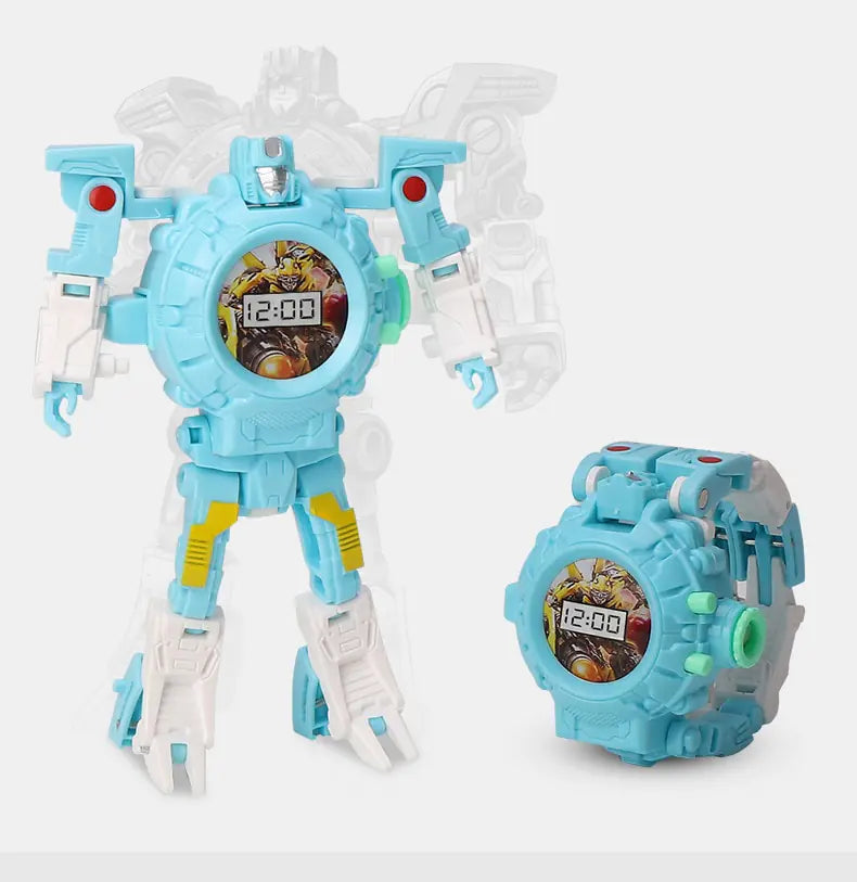 Transforming Cartoon Robot Projection Watch for Kids