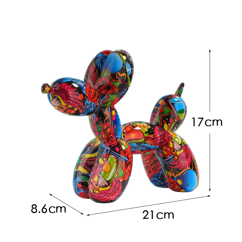 Creative European Water Transfer Colorful Balloon Dog Decor