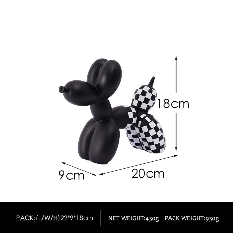 Creative European Water Transfer Colorful Balloon Dog Decor