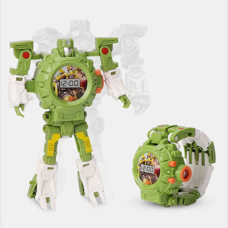 Transforming Cartoon Robot Projection Watch for Kids