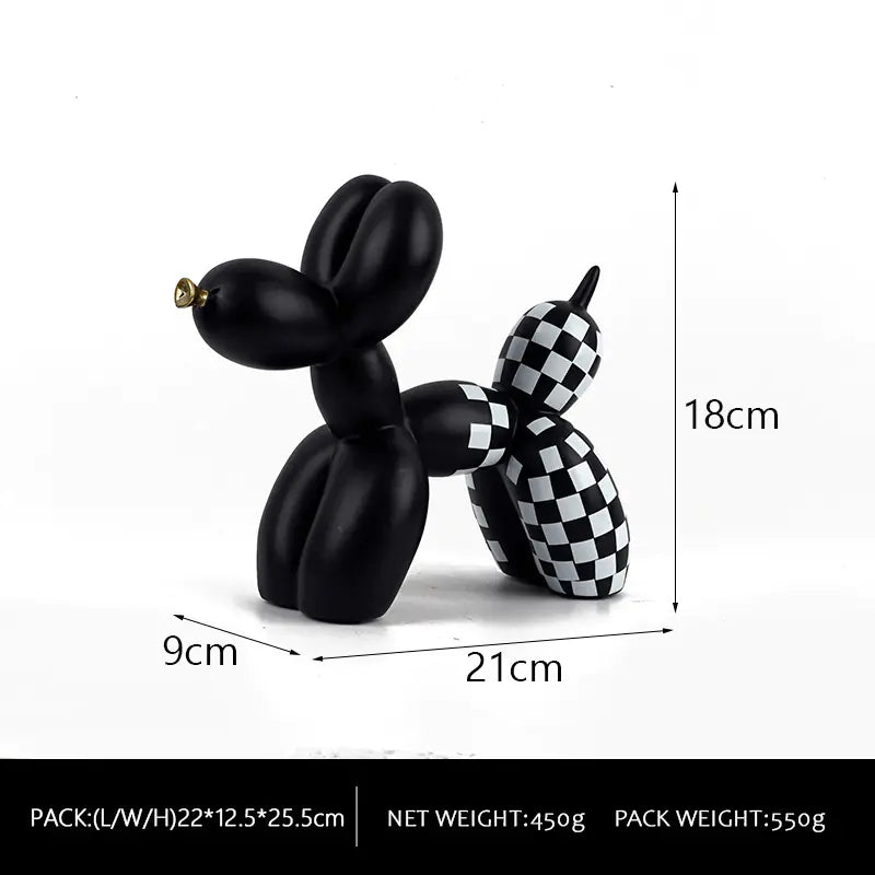Creative European Water Transfer Colorful Balloon Dog Decor