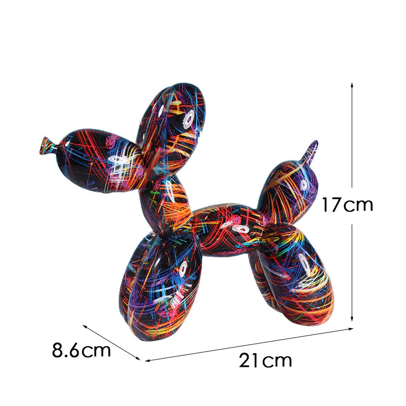 Creative European Water Transfer Colorful Balloon Dog Decor